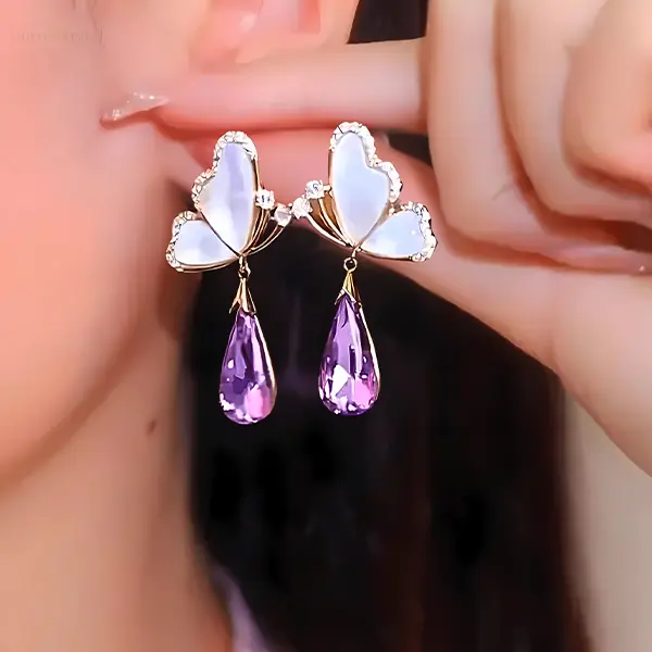Butterfly Amethyst Earring
