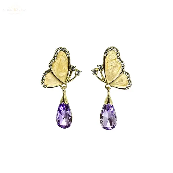 Butterfly Amethyst Earring