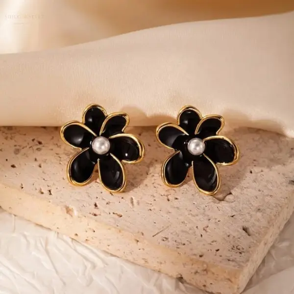 Black Dahlia Earrings