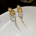 Versatile Floral Tassel Earring-Gold Thumbnail Image 2