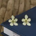 White Flower Stud Earrings Thumbnail Image 1