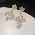 Oversized Pearl Flower Tassel Earring Thumbnail Image 1