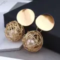 Golden Orbit Pearl Earrings