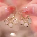 Crystal Orbit Drop Earrings Thumbnail Image 3