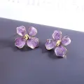 Lavender Enamel Floral Stud Thumbnail Image 2