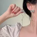 Bowknot Twisted Tassel Long Earrings Thumbnail Image 2
