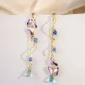 Purple Floral Light Earrings Thumbnail Image 2