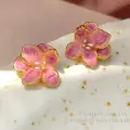 Enamel Pink Flower stud Thumbnail Image 2