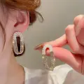 Pearl and stone oval Tassel earring Thumbnail Image 2